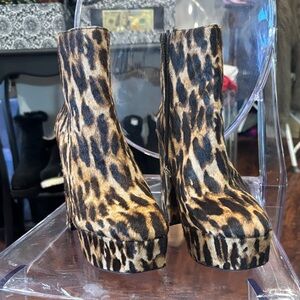 Vince Camuto Leopard Print Ankle Boots